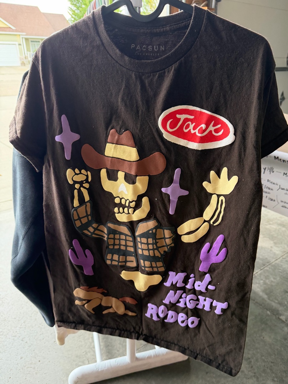 PacSun Black Short-Sleeve Graphic 'Midnight Rodeo' Tee with Purple & Tan Accents